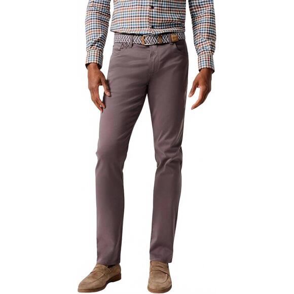 NEW JOHNNIE-O carmel sateen 5 pocket pants in pewter